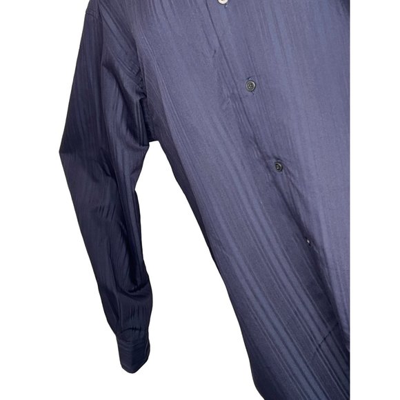 NWT Axcess A Claiborne Co Men’s XL dress shirt blue pinstripes collar button dow - Picture 15 of 16